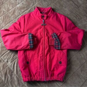 Vtg Weather Tamer Jacket Red Plaid Lined Harrington USA Made Women’s Size 12 M/L